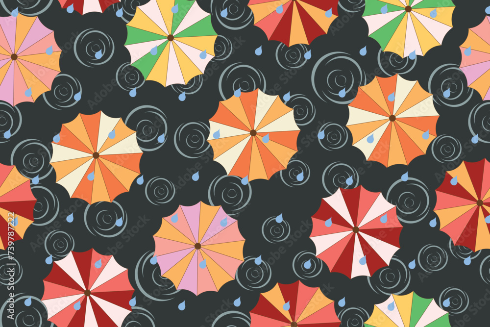 umbrella in seamless vector for background, fabric, cover, wrapping.etc umbrella in seamless vector for background, fabric, cover, wrapping.etc