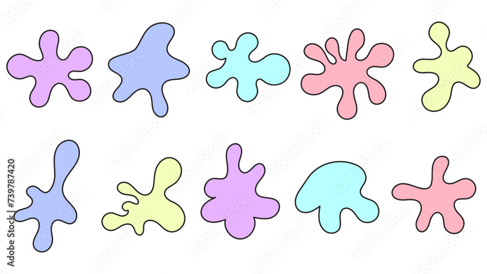 Vector coloured paint stains collection Vector coloured paint stains collection