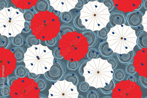 umbrella in seamless vector for background, fabric, cover, wrapping.etc