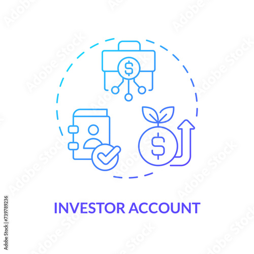 Credit history blue gradient concept icon. Credit card accounts information, loans, repayment records. Round shape line illustration. Abstract idea. Graphic design. Easy to use in marketing