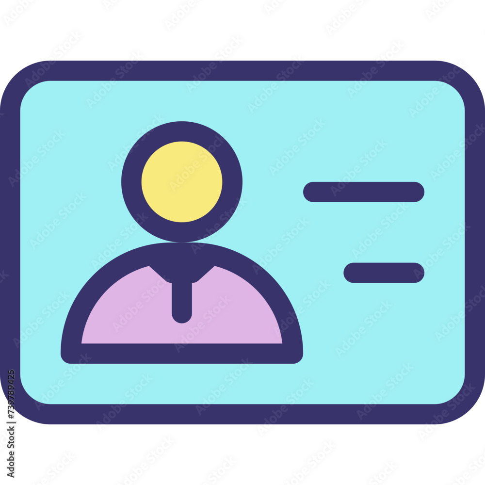 Contact Us Business Card Icon in Color Style Contact Us Business Card Icon in Color Style