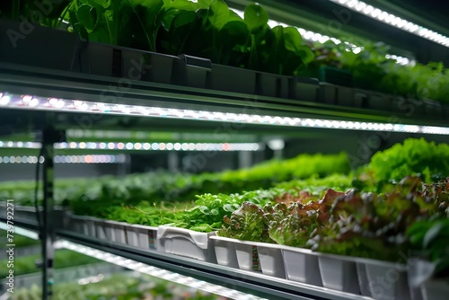 Innovative vertical farming technology in a controlled environment, highlighting sustainable food production methods.