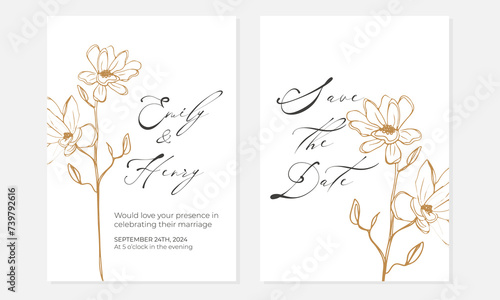 Wedding invitation vector set. Luxury background and template layout design for invite card, luxury invitation card and cover template.