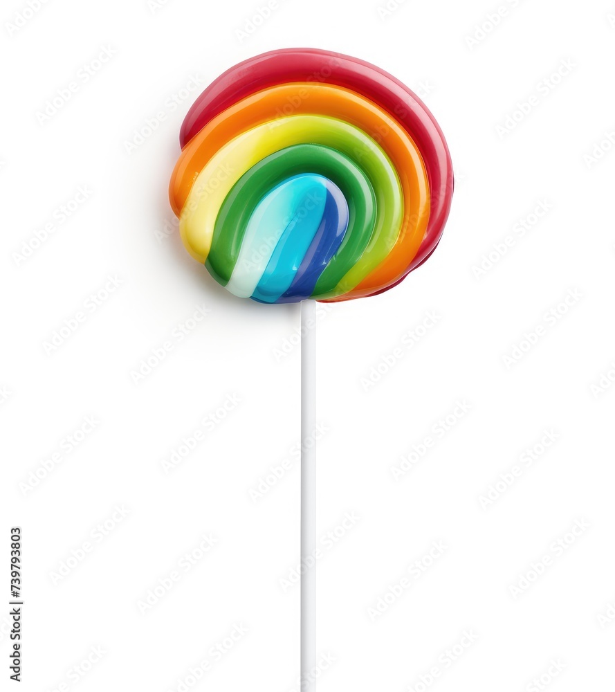 Vibrant Rainbow Swirl Lollipop on a Stick - Pure Sweetness - Generative AI Vibrant Rainbow Swirl Lollipop on a Stick - Pure Sweetness - Generative AI