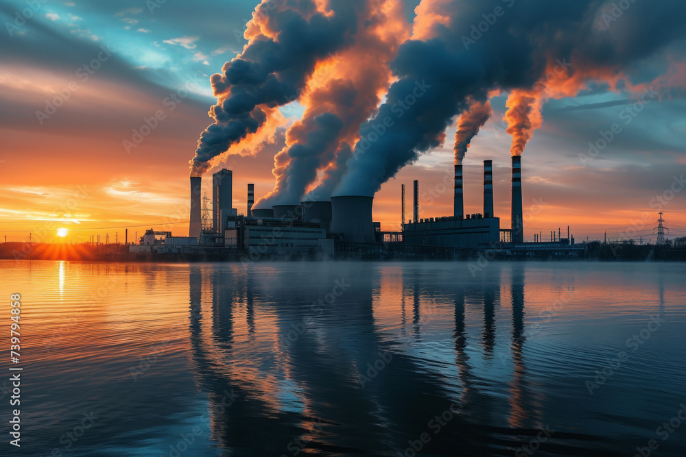 smoke from a factory , pollution environment issue smoke from a factory , pollution environment issue