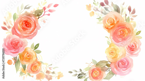 Flower frame with decorative flowers, decorative flower background pattern, floral border background