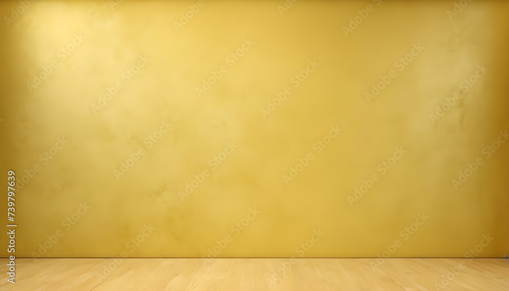 Light yellow monochrome velvet stage background, wooden floor