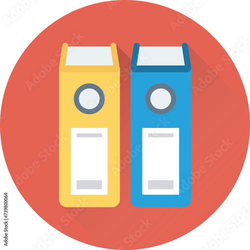 Flat round icon of archives 