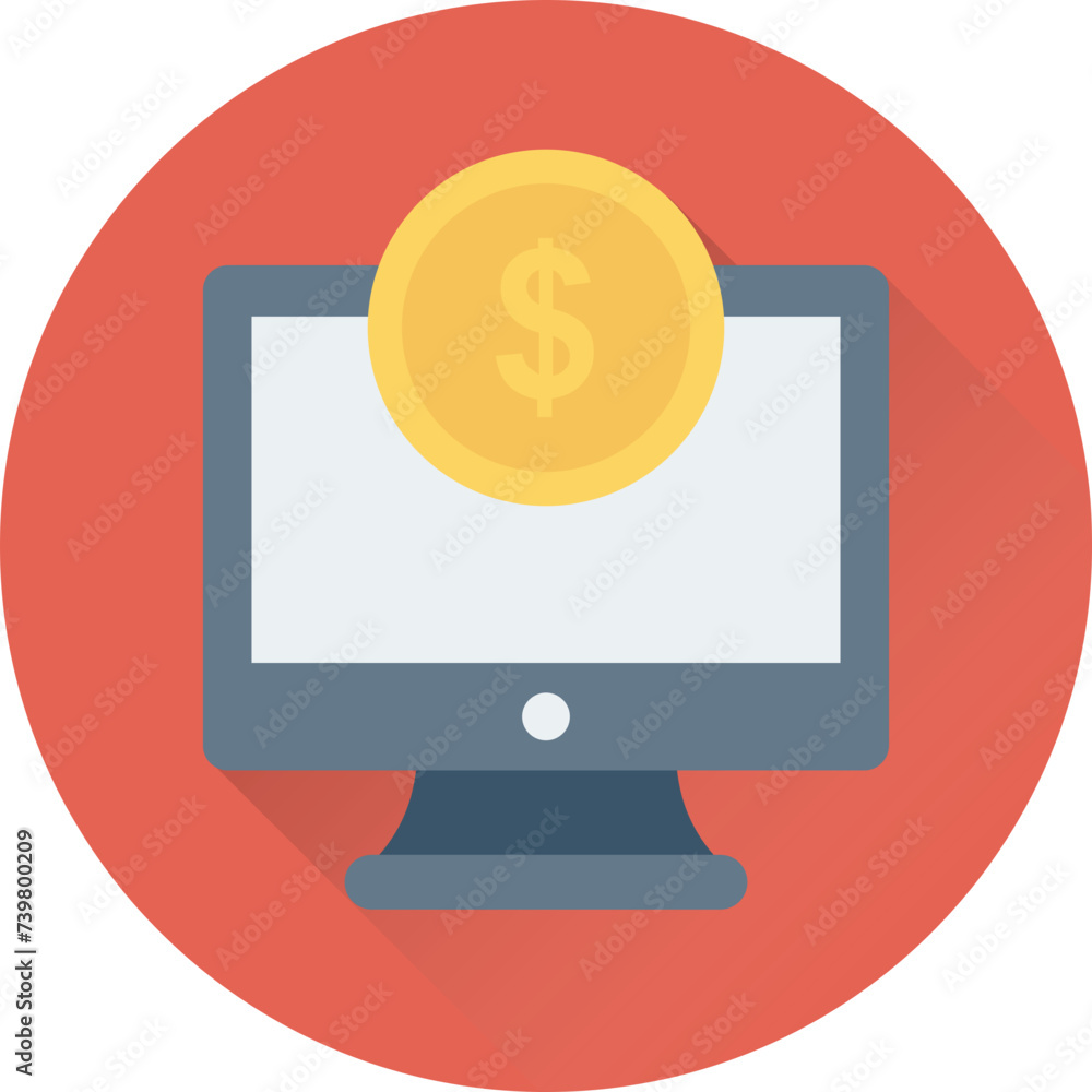 Icon of online business flat vector Icon of online business flat vector