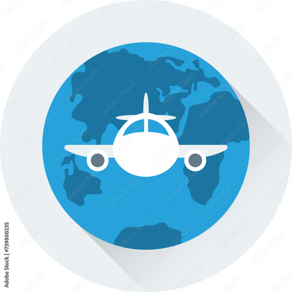An icon of airplane flat vector An icon of airplane flat vector