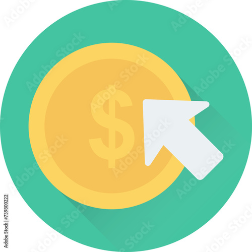 An icon of ppc flat vector 