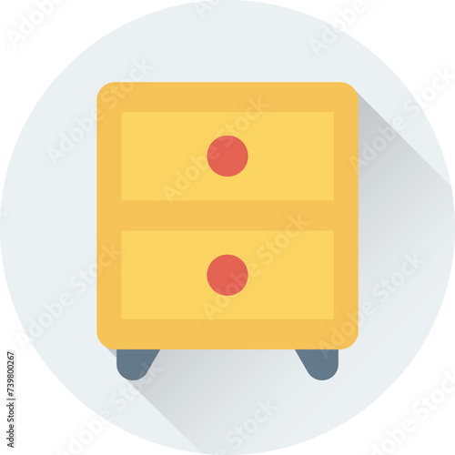 An icon of drawers flat vector 