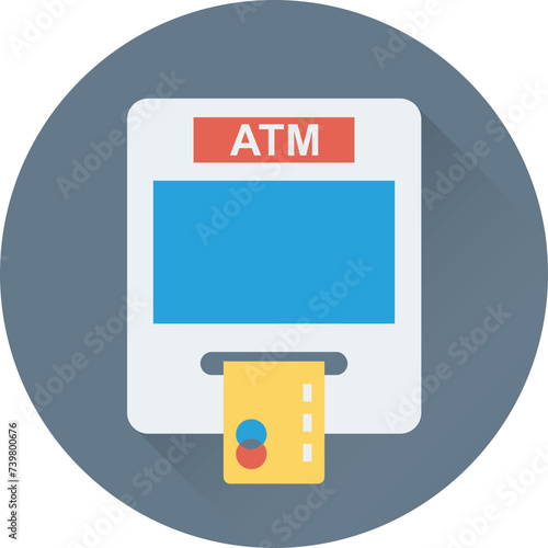 Modern flat icon of atm withdrawal 