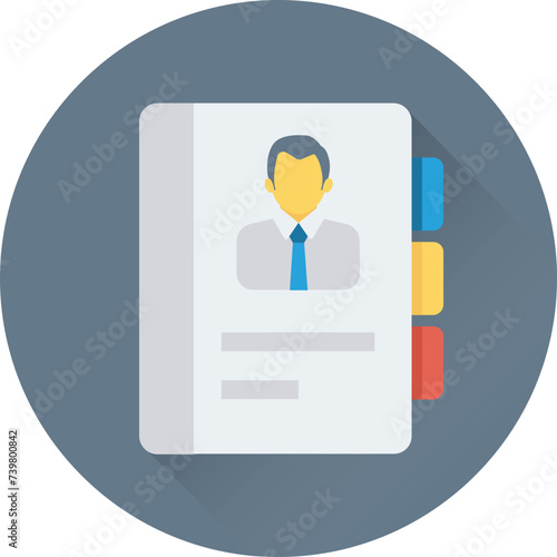 Modern flat icon of biography 