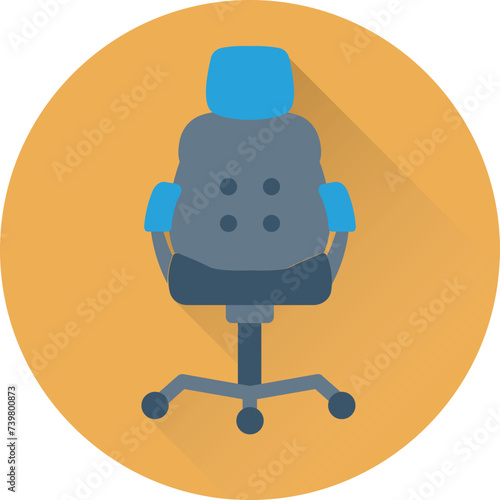 Icon of swivel chair flat vector 