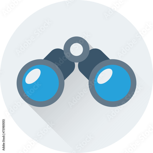 An icon of binoculars flat vector 