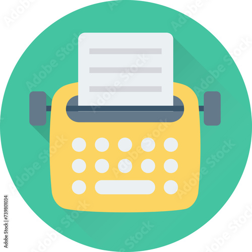 Trendy flat icon of typewriter 
