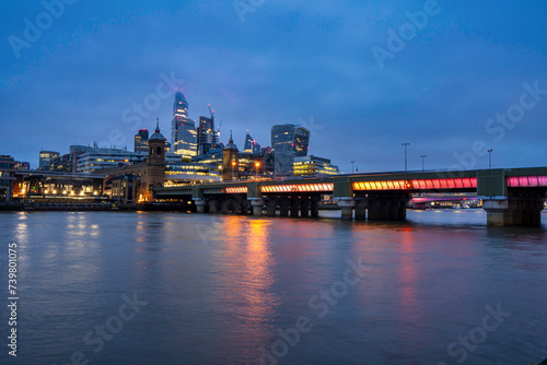 Image of London Bridge and the city of London Skyline on the background. 