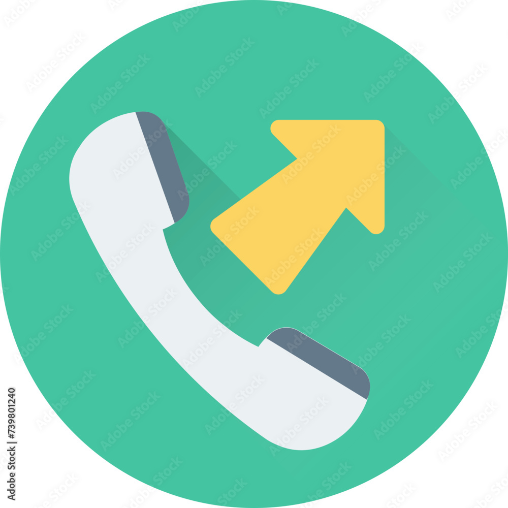 Outgoing call flat round icon Outgoing call flat round icon