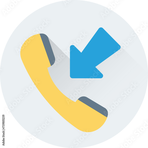 An incoming call flat vector 