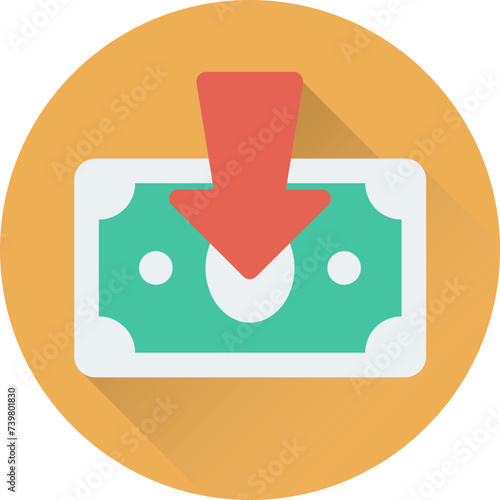 An icon of paper money flat vector 