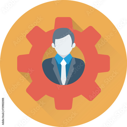 A management icon in flat design 