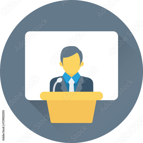 An icon of teacher flat vector 