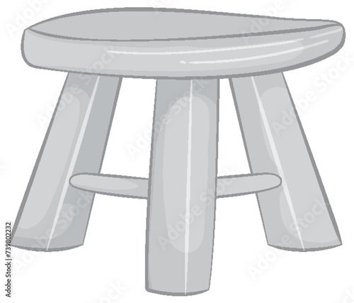 Simple gray stool in a clean vector style