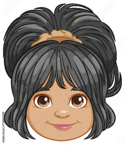 Vector illustration of a smiling young girl