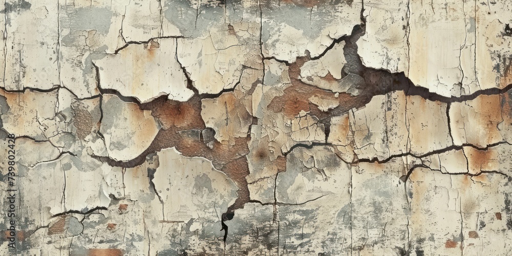 Fototapeta premium Vintage effect achieved with aged and cracked paint for a distressed overlay texture
