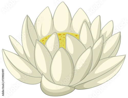 A stylized vector graphic of a white lotus flower