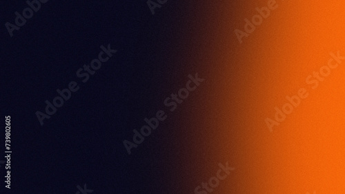 Dark blue with orange gradient grainy texture background. photo
