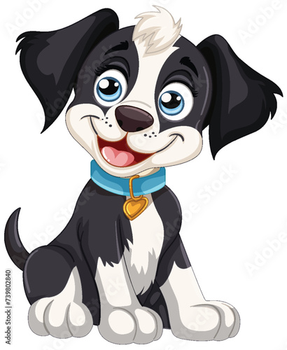 Adorable smiling puppy in a playful pose