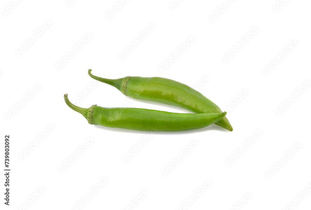green chilli isolated on white background. green chilli isolated on white background.
