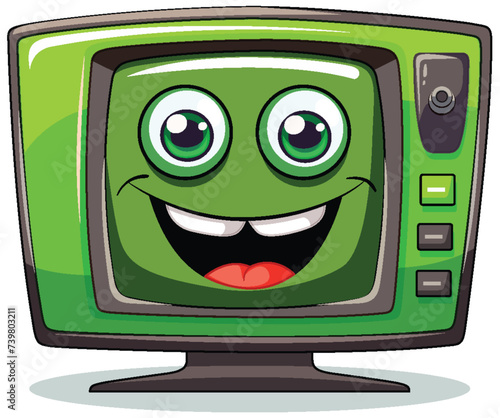 Cheerful animated TV with a friendly smile