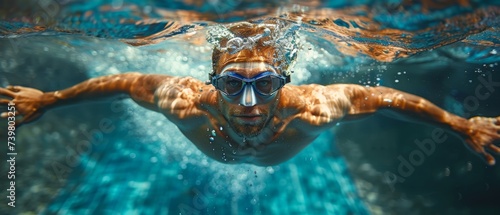 A professional swimmer who swims underwater butterfly
