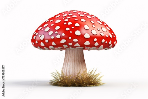 a red mushroom with white spots
