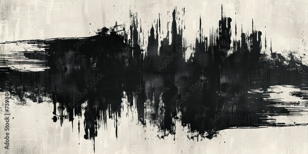 Splatter-edged grunge strokes in black, a symbol of artistic rebellion Splatter-edged grunge strokes in black, a symbol of artistic rebellion