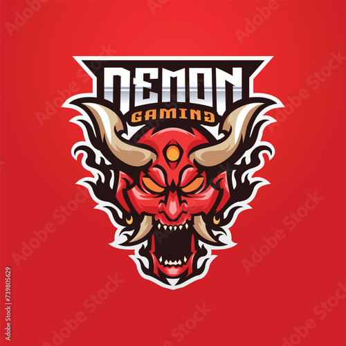 Demon Mascot Esport Logo Design Illustration For Gaming Club