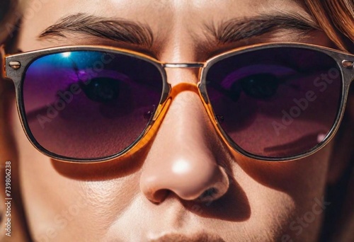 Black Framed Sunglasses on Gray Laptop Keyboard 