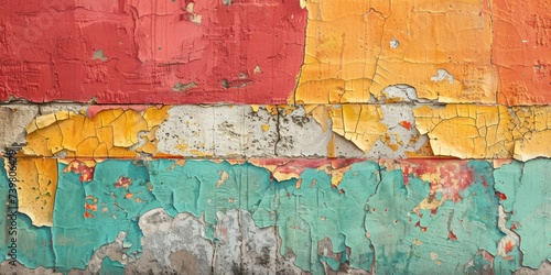 Wall paint's peeling layers uncover stories of the past, a visual journey through history