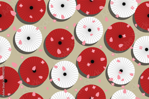 umbrella in seamless vector for background, fabric, cover, wrapping.etc