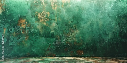 An emerald canvas, its grunge wear belies a luxurious depth, elegantly contrasting its texture