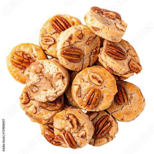 Wallpaper Mural top view of maple pecan biscuits isolated on a white transparent background Torontodigital.ca