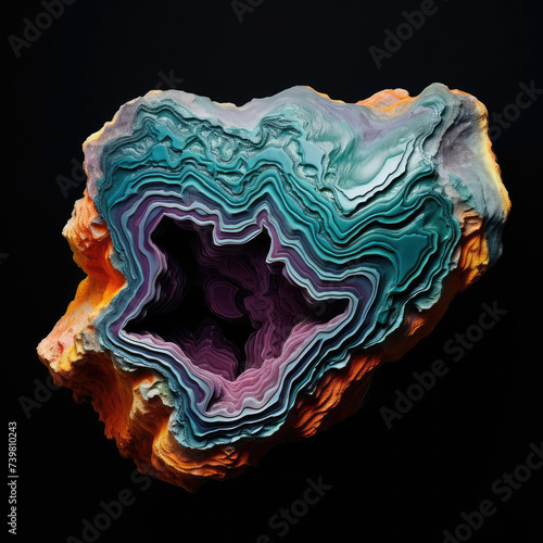 Colorful Rock on Black Background
