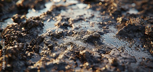 Muddy dirt overlay on textured ground, realistic earthy feel, natural messiness