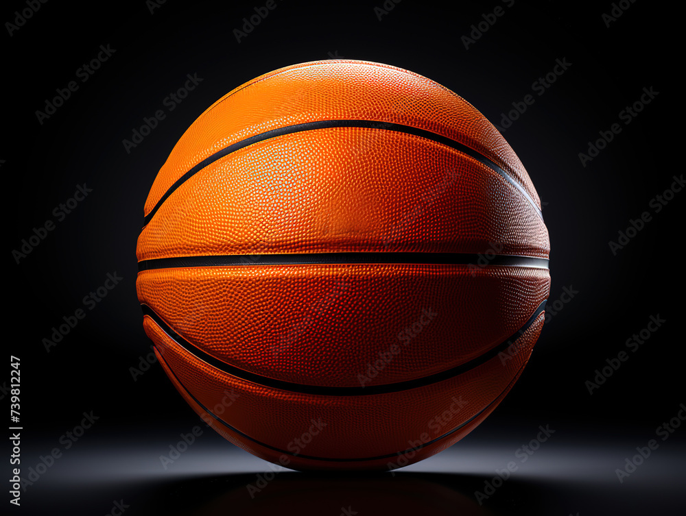Obraz premium Young african basketball player training on black studio