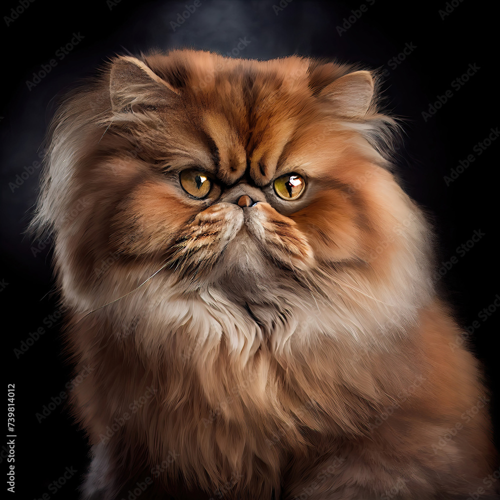Elegant Persian Cat Studio Portrait with Artistic Flair Elegant Persian Cat Studio Portrait with Artistic Flair