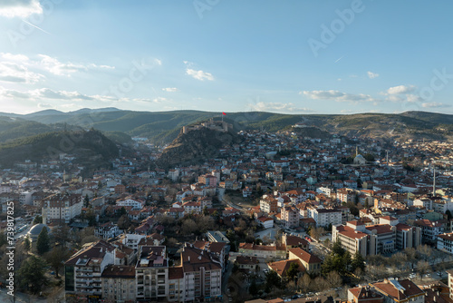 Landscape of historical Kastamonu castle on the hills near the city, Kastamonu, Turkey © kenan