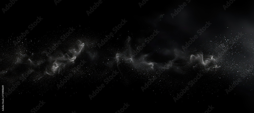 Dust particles texture. isolated on black background